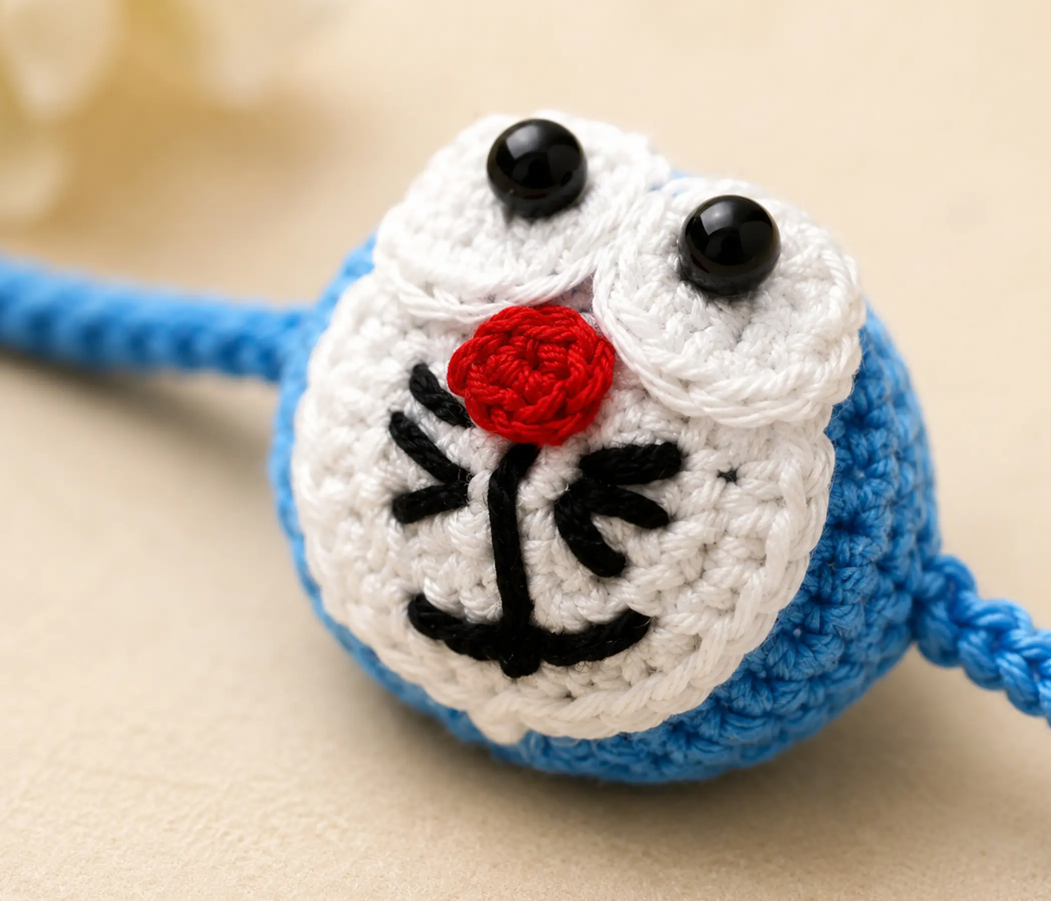 Doraemon Inspired Handcrafted Kids Crochet Rakhi